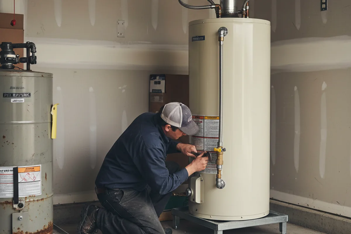 Water heater and shutoff valve replacement in Chaptico